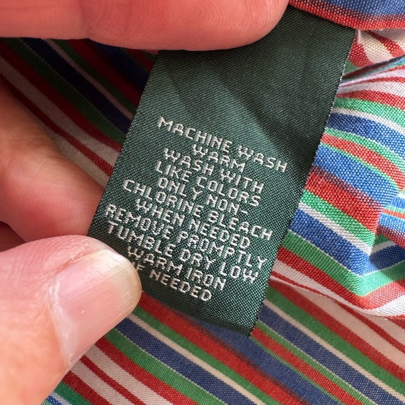 Vintage Lauren Jeans Co Blue/Green/Red Pullover Cotton Blouse / 90's / small - Picture 15 of 16